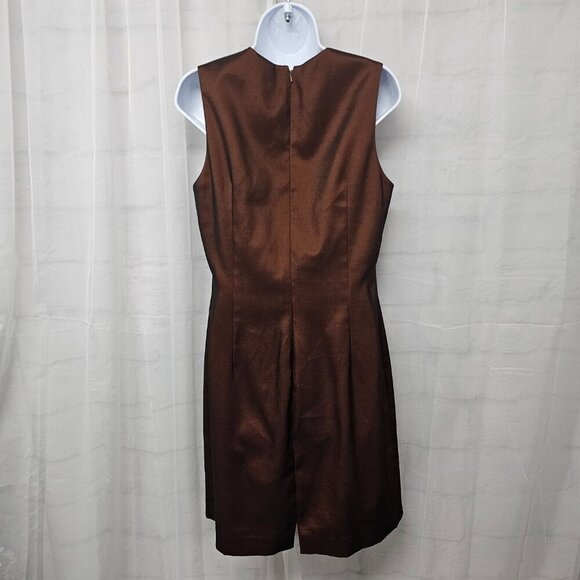 Rimini Copper Brown Sleeveless Dress Embroidered Retro Cocktail 12 - Picture 6 of 12